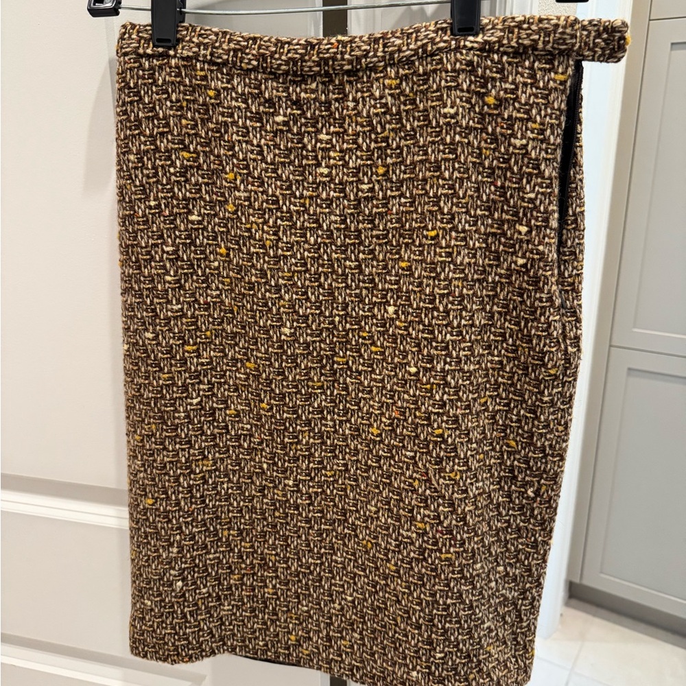 Ann Taylor Brown Tweed Pencil Skirt